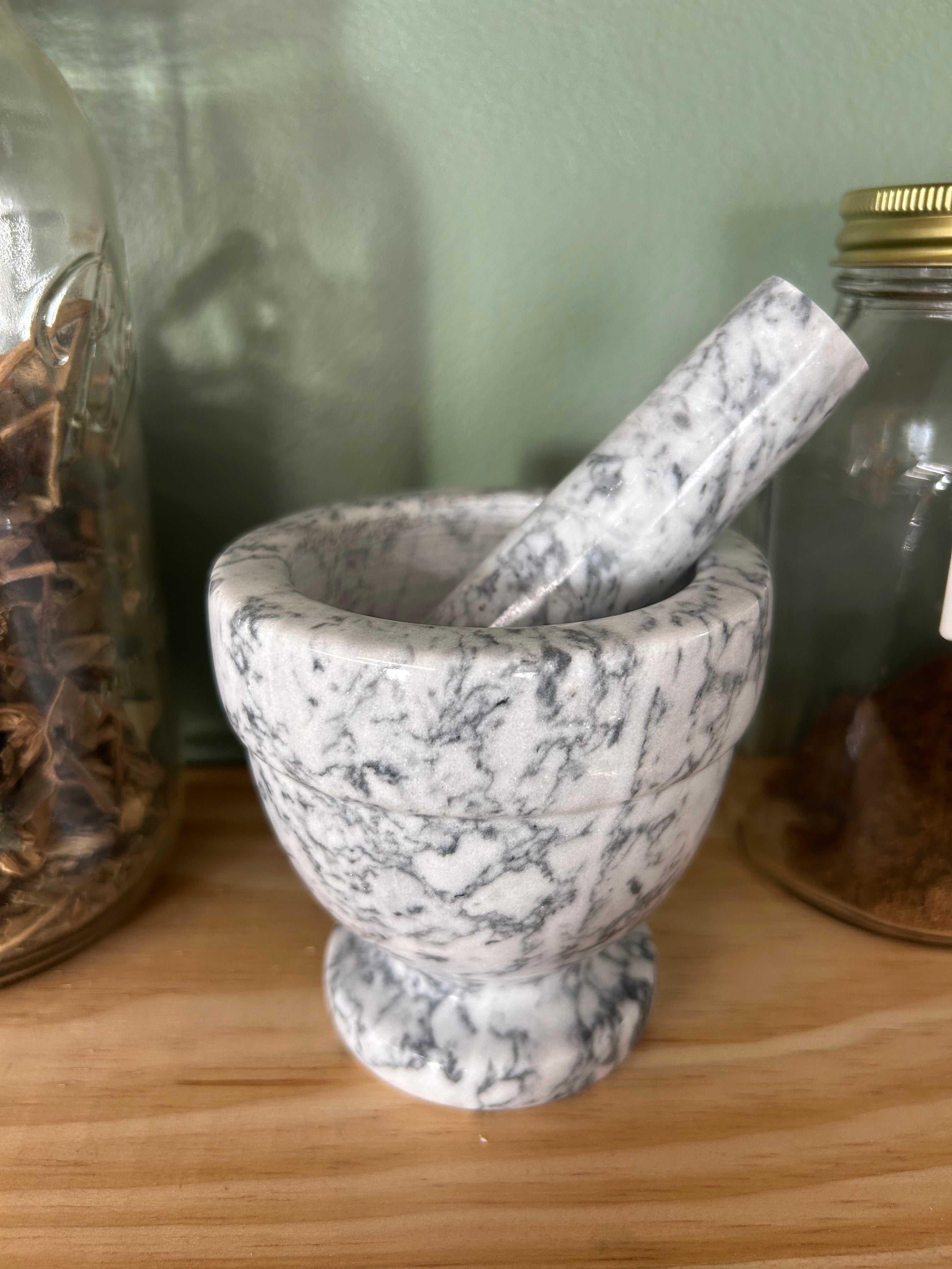 Mortar and Pestle - White Marble