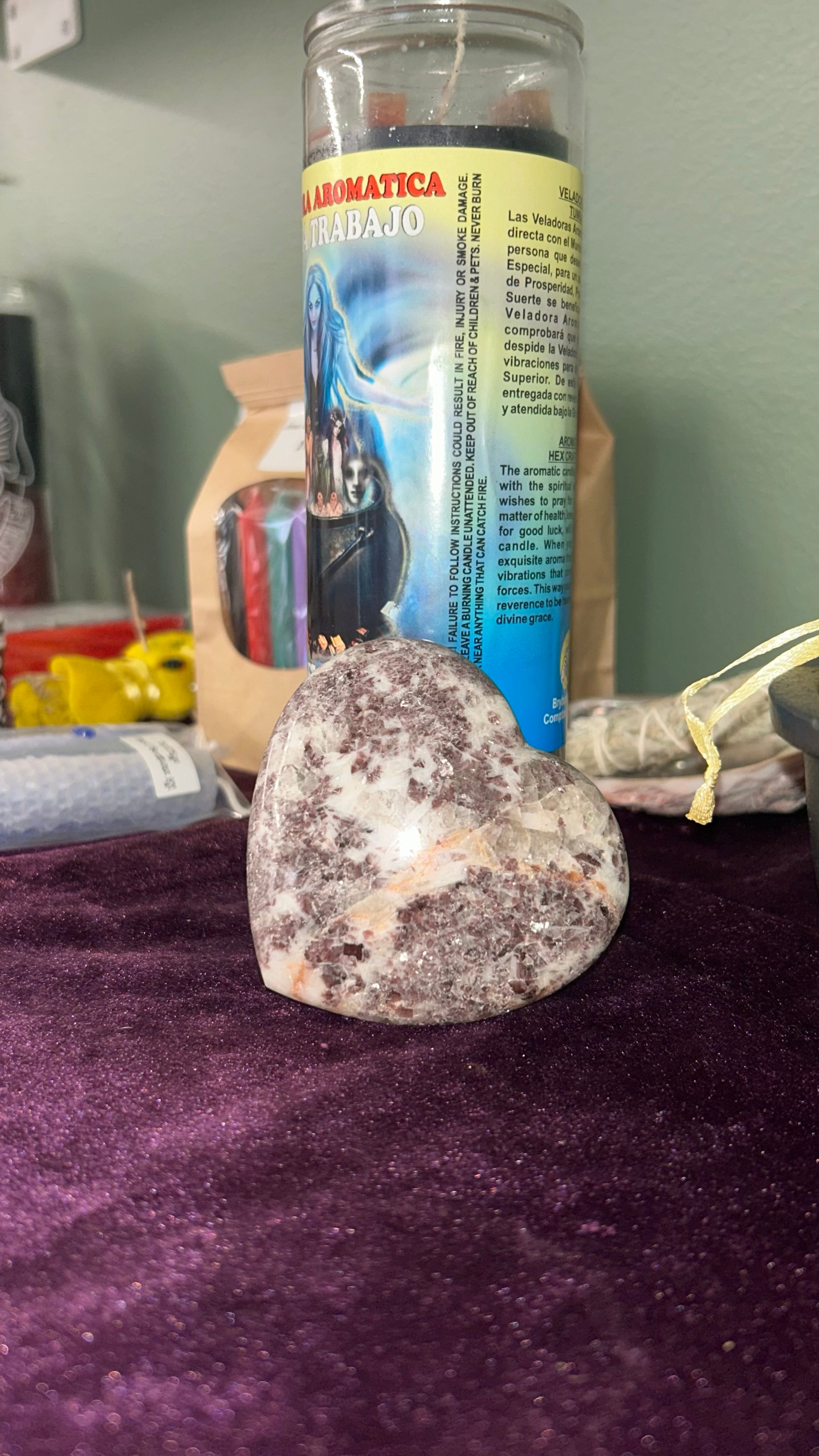 Lepidolite Heart - Large