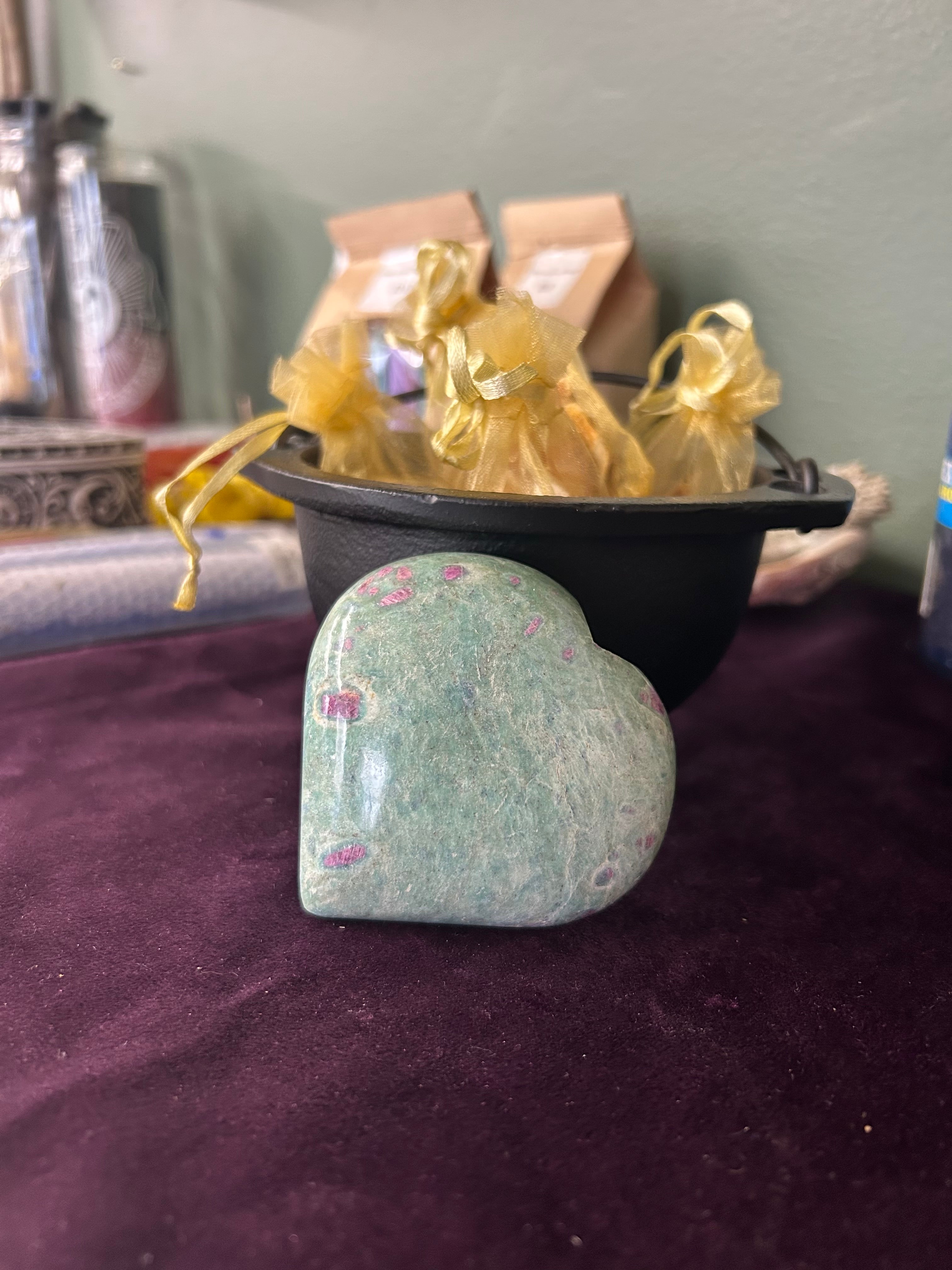 Ruby Zoisite Heart - Large