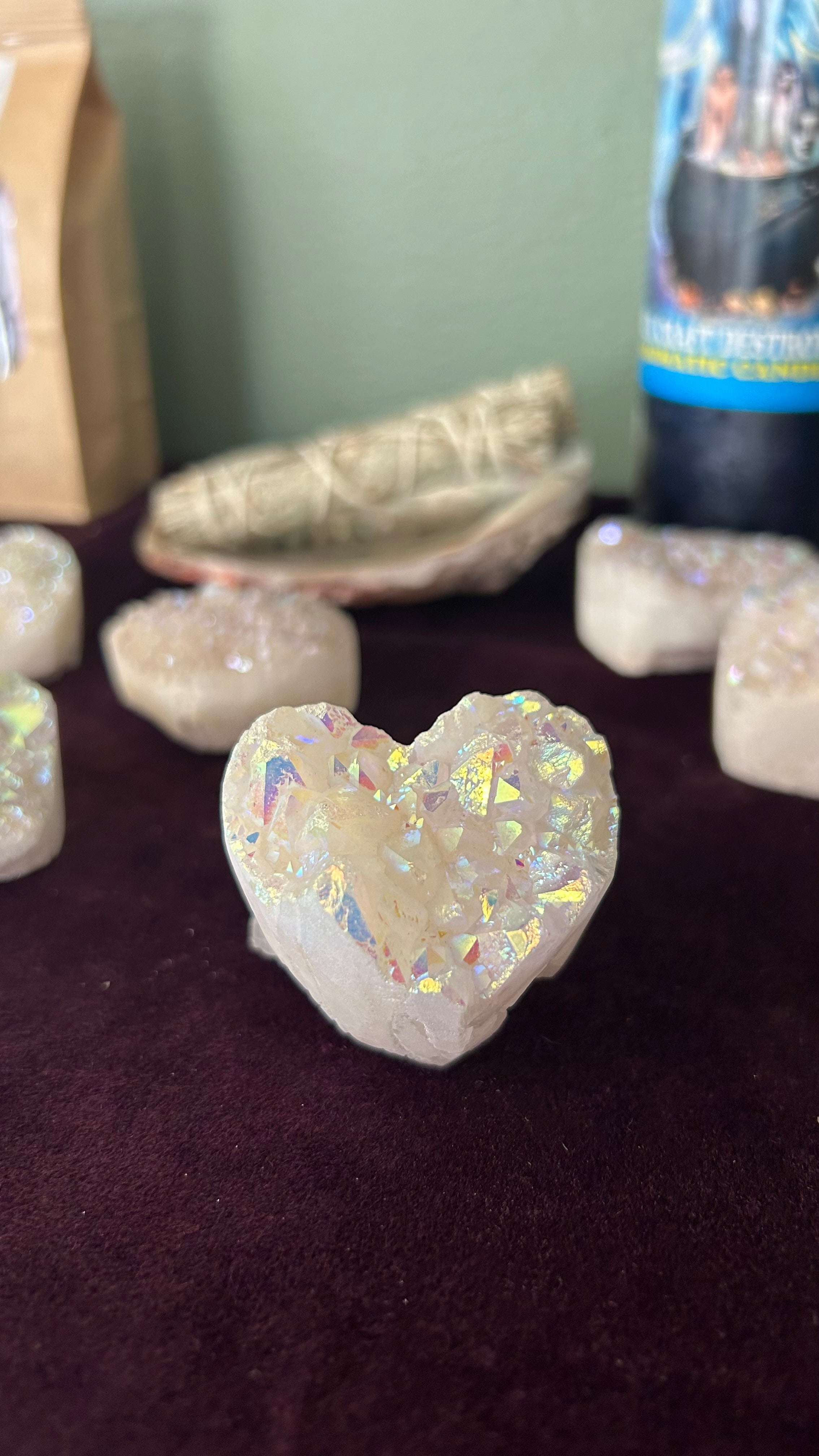 Titanium Quartz heart - Small