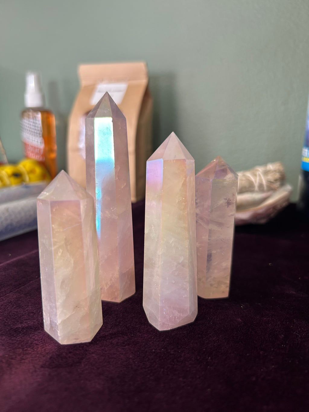 Angel Aura Rose Quartz Tower