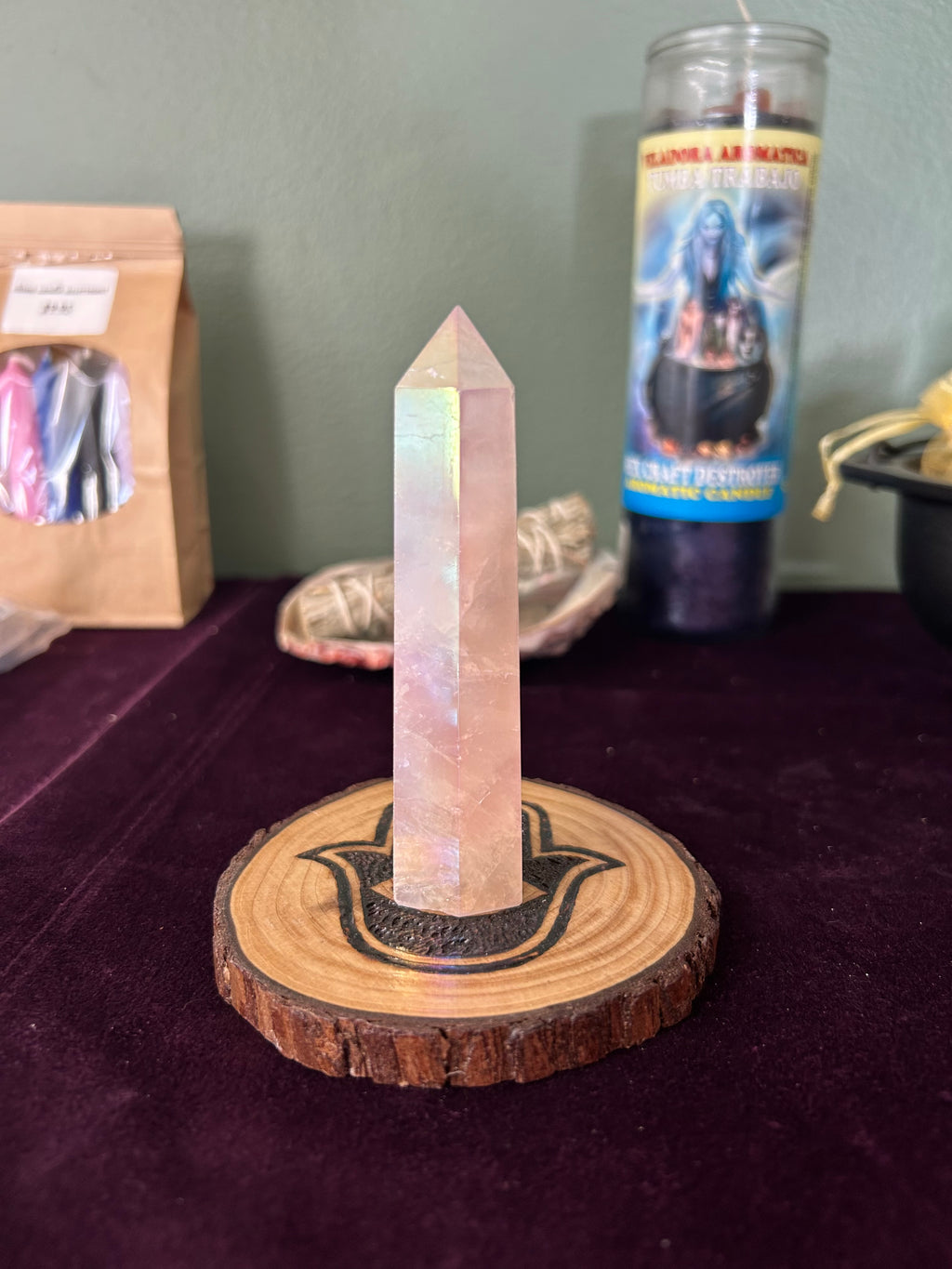 Angel Aura Rose Quartz Tower