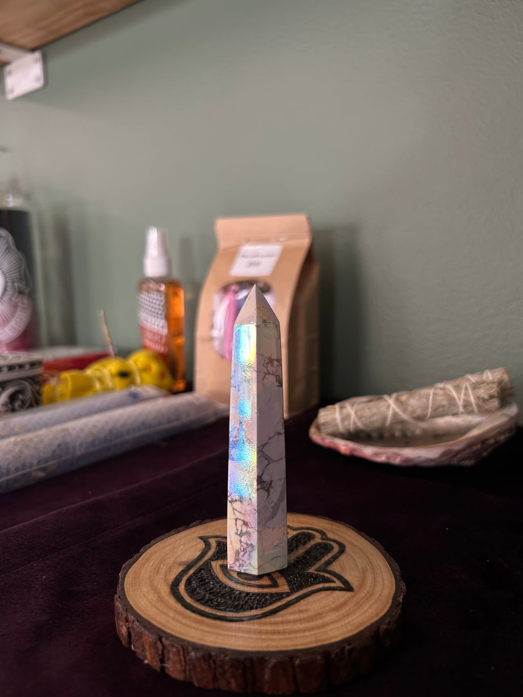 Angel Aura Howlite Tower