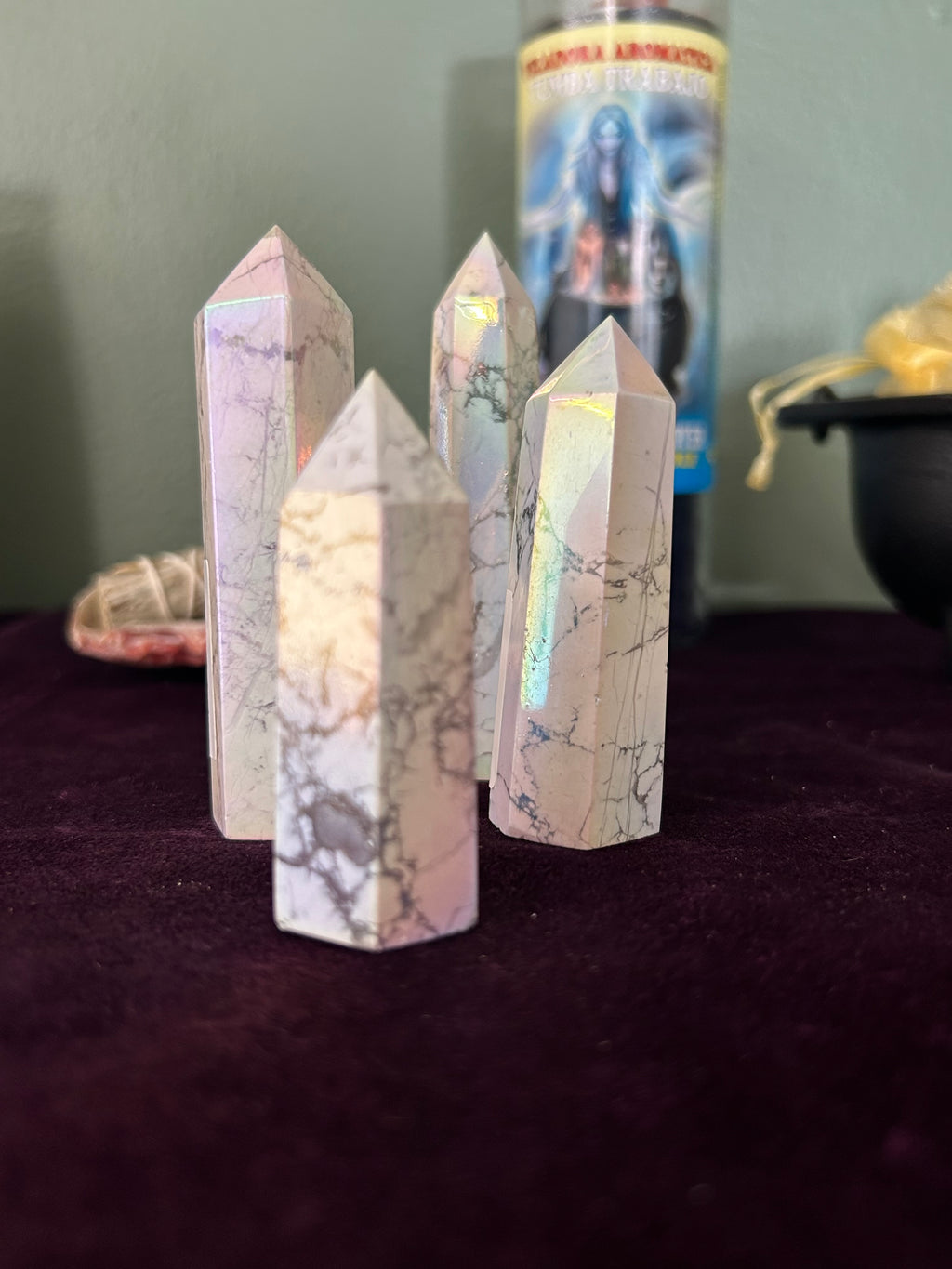 Angel Aura Howlite Tower